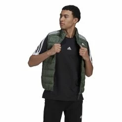 Men's adidas Essential Down Vest -Cheap Mens Casual Outdoor Clothing Store 4883745 Green Oxide