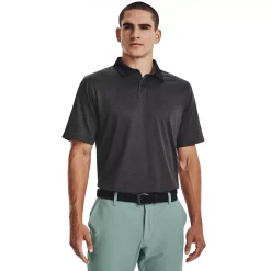 Men's Under Armour Patterned Performance Golf Polo -Cheap Mens Casual Outdoor Clothing Store 4896145 Black