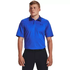 Men's Under Armour Patterned Performance Golf Polo -Cheap Mens Casual Outdoor Clothing Store 4896145 Versa Blue