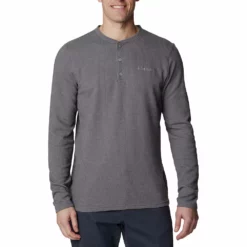 Men's Columbia Pine Peak Waffle Henley -Cheap Mens Casual Outdoor Clothing Store 4898094 City Gray