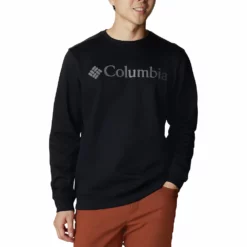Men's Columbia Trek Fleece Crew -Cheap Mens Casual Outdoor Clothing Store 4898503 Black Grey
