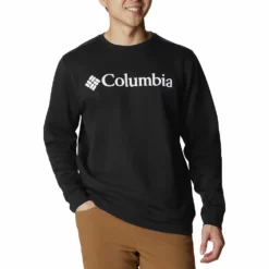 Men's Columbia Trek Fleece Crew -Cheap Mens Casual Outdoor Clothing Store 4898503 Black White