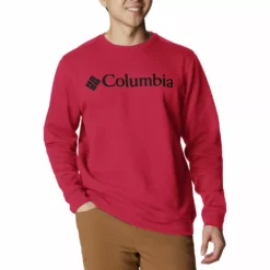 Men's Columbia Trek Fleece Crew -Cheap Mens Casual Outdoor Clothing Store 4898503 Mountain Red Black