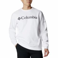 Men's Columbia Trek Fleece Crew -Cheap Mens Casual Outdoor Clothing Store 4898503 White