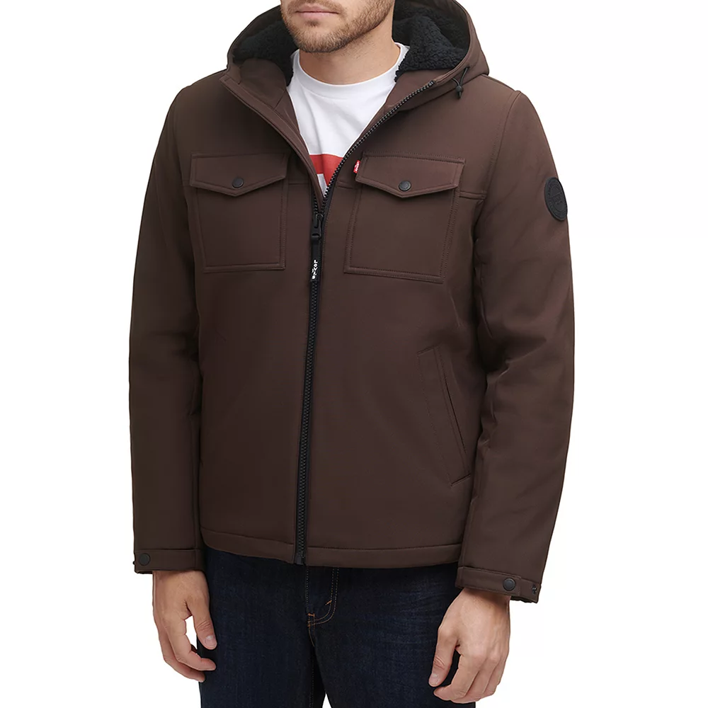 Men's Levi's® Softshell Sherpa-Lined Hooded Performance Jacket 5 Men's Levi's® Softshell Sherpa-Lined Hooded Performance Jacket - Image 3