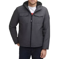 Men's Levi's® Softshell Sherpa-Lined Hooded Performance Jacket 22 Men's Levi's® Softshell Sherpa-Lined Hooded Performance Jacket -Cheap Mens Casual Outdoor Clothing Store 4914295 Graphite Heather