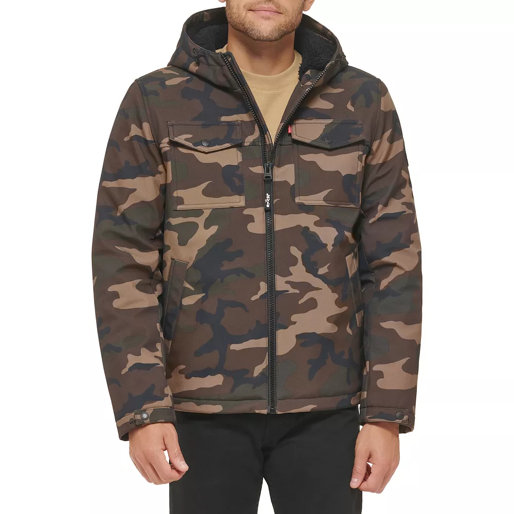 Men's Levi's® Softshell Sherpa-Lined Hooded Performance Jacket 6 Men's Levi's® Softshell Sherpa-Lined Hooded Performance Jacket - Image 4