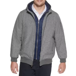 Big & Tall Dockers® Hooded Softshell Bomber Jacket with Puffer Bib -Cheap Mens Casual Outdoor Clothing Store 4925373 ALT2