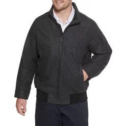 Big & Tall Dockers® Wool-Blend Stand-Collar Bomber Jacket -Cheap Mens Casual Outdoor Clothing Store 4925861 Charcoal