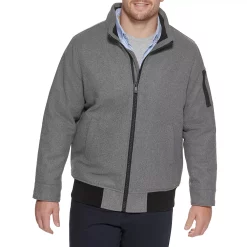 Big & Tall Dockers® Wool-Blend Stand-Collar Bomber Jacket -Cheap Mens Casual Outdoor Clothing Store 4925861 Light Grey