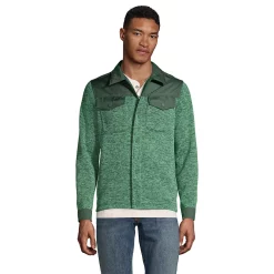 Men's Lands' End Hybrid Sweater Fleece Shirt Jacket 10 Men's Lands' End Hybrid Sweater Fleece Shirt Jacket -Cheap Mens Casual Outdoor Clothing Store 4941417 Deep Green Heather