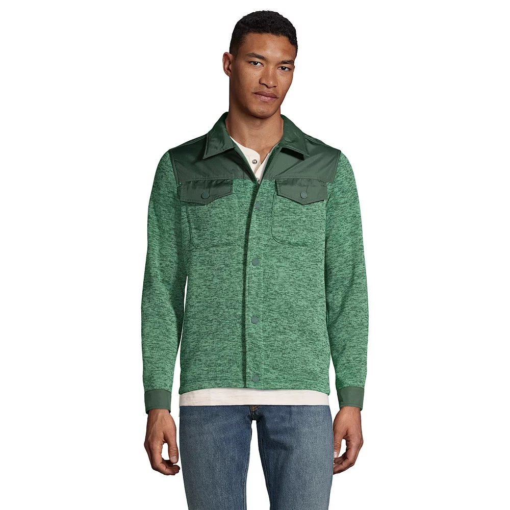 Men's Lands' End Hybrid Sweater Fleece Shirt Jacket 5 Men's Lands' End Hybrid Sweater Fleece Shirt Jacket - Image 3