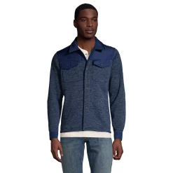 Men's Lands' End Hybrid Sweater Fleece Shirt Jacket 11 Men's Lands' End Hybrid Sweater Fleece Shirt Jacket -Cheap Mens Casual Outdoor Clothing Store 4941417 True Navy Heather