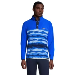 Men's Lands' End Snap-Neck Fleece Pullover -Cheap Mens Casual Outdoor Clothing Store 4941427 Navy Ombre