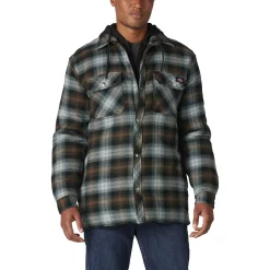 Men's Dickies Fleece Hooded Flannel Shirt Jacket with Hydroshield 15 Men's Dickies Fleece Hooded Flannel Shirt Jacket with Hydroshield -Cheap Mens Casual Outdoor Clothing Store 4941775 Black