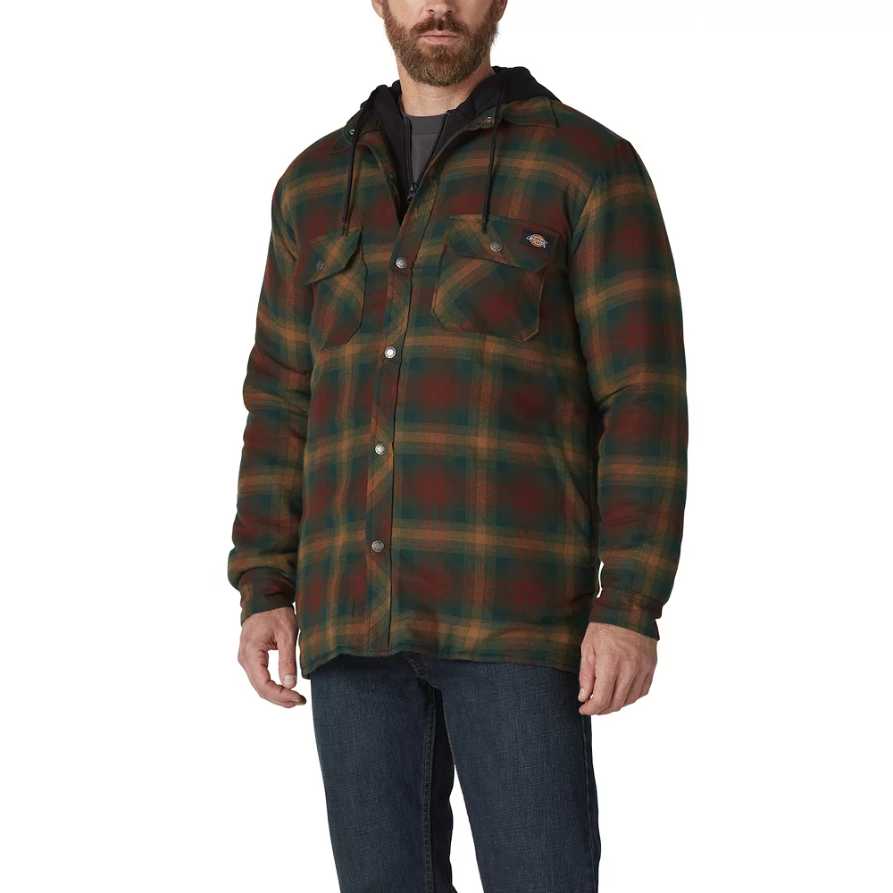 Men's Dickies Fleece Hooded Flannel Shirt Jacket with Hydroshield 8 Men's Dickies Fleece Hooded Flannel Shirt Jacket with Hydroshield - Image 6