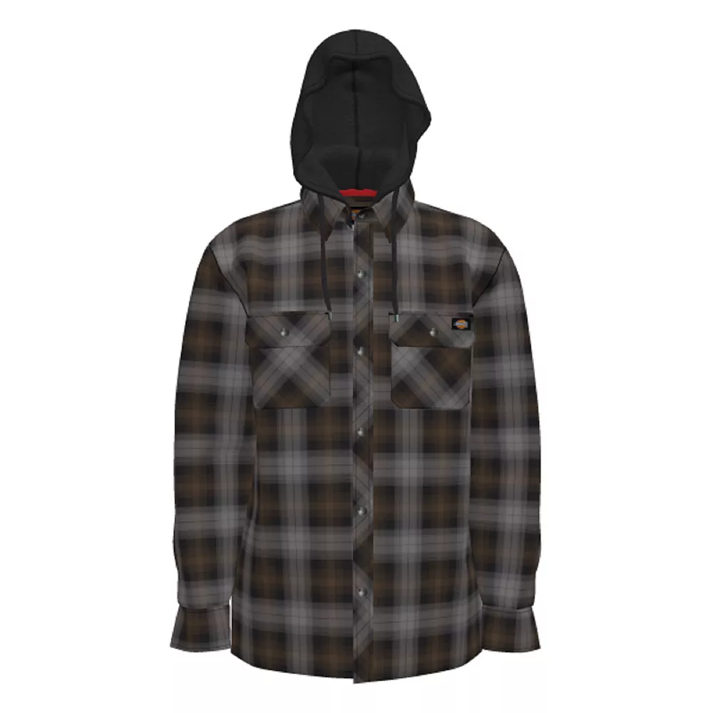 Men's Dickies Fleece Hooded Flannel Shirt Jacket with Hydroshield 6 Men's Dickies Fleece Hooded Flannel Shirt Jacket with Hydroshield - Image 4