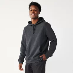 Men's Tek Gear® Ultra Soft Fleece Hoodie -Cheap Mens Casual Outdoor Clothing Store 4972082 Grey Dark