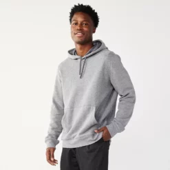 Men's Tek Gear® Ultra Soft Fleece Hoodie -Cheap Mens Casual Outdoor Clothing Store 4972082 Grey Light