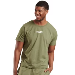 Men's Spalding Split Logo Tee -Cheap Mens Casual Outdoor Clothing Store 4972108 Olivine