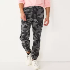 Men's Sonoma Goods For Life® Core Cargo Jogger Pants -Cheap Mens Casual Outdoor Clothing Store 5003821 Black Camo