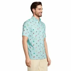 Men's Lands' End Classic-Fit Sail Rigger Oxford Button-Down Shirt -Cheap Mens Casual Outdoor Clothing Store 5014160 ALT2