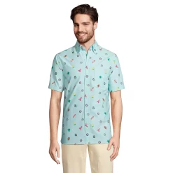 Men's Lands' End Classic-Fit Sail Rigger Oxford Button-Down Shirt -Cheap Mens Casual Outdoor Clothing Store 5014160 Blue Pool Floaties
