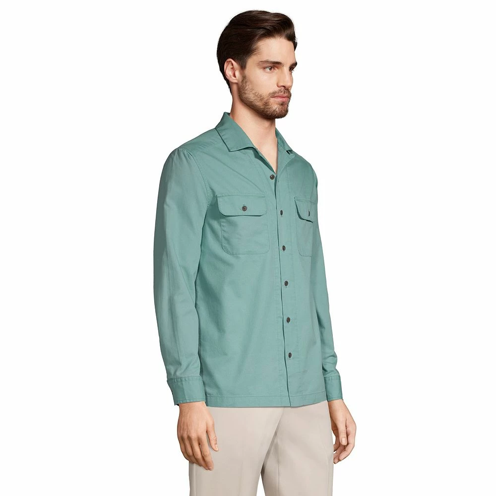 Men's Lands' End Traditional-Fit Textured Camp-Collar Button-Down Shirt 8 Men's Lands' End Traditional-Fit Textured Camp-Collar Button-Down Shirt - Image 6