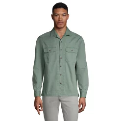 Men's Lands' End Traditional-Fit Textured Camp-Collar Button-Down Shirt 10 Men's Lands' End Traditional-Fit Textured Camp-Collar Button-Down Shirt -Cheap Mens Casual Outdoor Clothing Store 5015394 Washed Olive Green