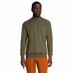 Men's Lands' End Classic-Fit French Terry Crewneck Sweatshirt -Cheap Mens Casual Outdoor Clothing Store 5015811 Forest Moss