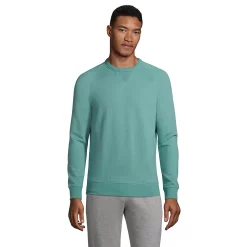 Men's Lands' End Classic-Fit French Terry Crewneck Sweatshirt -Cheap Mens Casual Outdoor Clothing Store 5015811 Teal Shadow