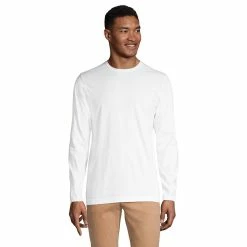 Men's Lands' End Classic-Fit Supima Tee 14 Men's Lands' End Classic-Fit Supima Tee -Cheap Mens Casual Outdoor Clothing Store 5015818 White