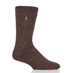 Men's Heat Holders Thermal Twist Crew Socks -Cheap Mens Casual Outdoor Clothing Store 5023542 Brown