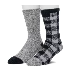 Cuddl Duds Socks For Men 2-Pack Patterned & Solid Ultra Soft and Cozy Crew Socks 14 Cuddl Duds Socks For Men 2-Pack Patterned & Solid Ultra Soft and Cozy Crew Socks -Cheap Mens Casual Outdoor Clothing Store 5048704 Grey Buffalo Check