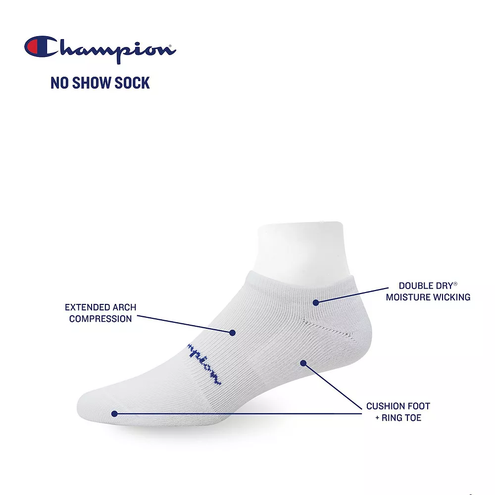 Men's Champion® 3-pack Compression No-Show Sport Socks 5 Men's Champion® 3-pack Compression No-Show Sport Socks - Image 3