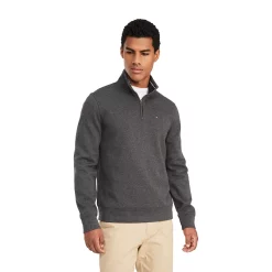 Men's Tommy Hilfiger Logo Quarter-Zip Top -Cheap Mens Casual Outdoor Clothing Store 5090444 Charcoal