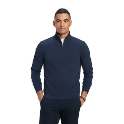 Men's Tommy Hilfiger Logo Quarter-Zip Top -Cheap Mens Casual Outdoor Clothing Store 5090444 Desert Sky