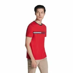 Men's Tommy Hilfiger Tino Logo Tee -Cheap Mens Casual Outdoor Clothing Store 5109060 Apple Red