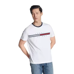 Men's Tommy Hilfiger Tino Logo Tee -Cheap Mens Casual Outdoor Clothing Store 5109060 Bright White