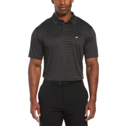 Men's Jack Nicklaus StayDri Regular-Fit Striped Performance Golf Polo -Cheap Mens Casual Outdoor Clothing Store 5119960 Caviar