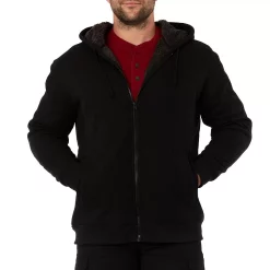 Men's Smith's Workwear Hooded Sherpa-Lined Thermal Jacket -Cheap Mens Casual Outdoor Clothing Store 5156339 Black