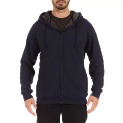 Men's Smith's Workwear Hooded Sherpa-Lined Thermal Jacket -Cheap Mens Casual Outdoor Clothing Store 5156339 Navy