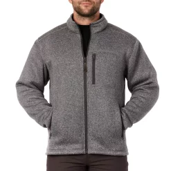 Men's Smith's Workwear Sherpa-Lined Sweater Fleece Jacket -Cheap Mens Casual Outdoor Clothing Store 5156342 Heather Grey