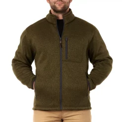 Men's Smith's Workwear Sherpa-Lined Sweater Fleece Jacket -Cheap Mens Casual Outdoor Clothing Store 5156342 Olive Heather