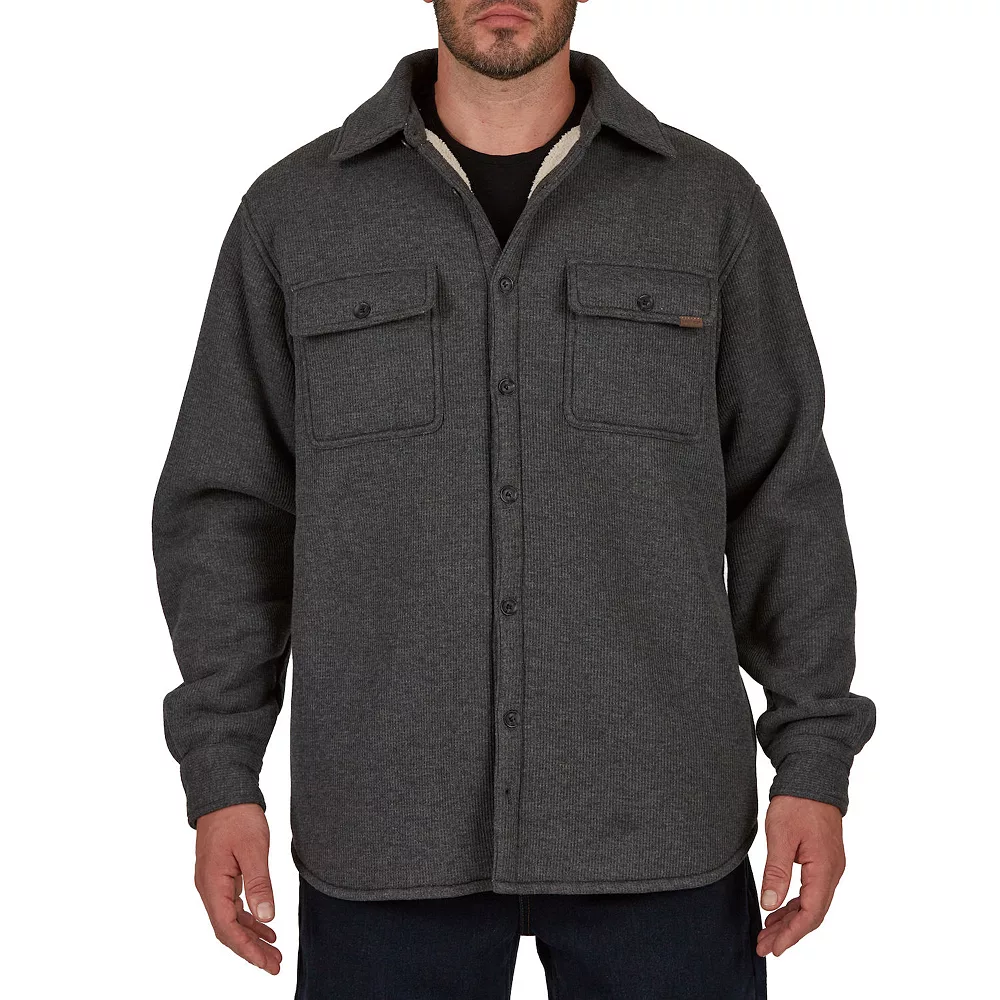 Men's Smith's Workwear Sherpa-Lined Heather Thermal Shirt Jacket 6 Men's Smith's Workwear Sherpa-Lined Heather Thermal Shirt Jacket - Image 4