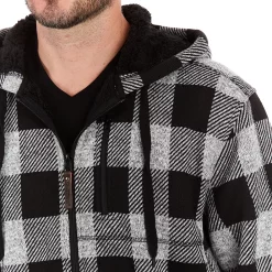 Men's Smith's Workwear Buffalo Plaid Sweater Fleece Hooded Jacket -Cheap Mens Casual Outdoor Clothing Store 5156714 ALT3