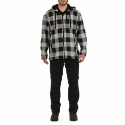Men's Smith's Workwear Buffalo Plaid Sweater Fleece Hooded Jacket -Cheap Mens Casual Outdoor Clothing Store 5156714 ALT5