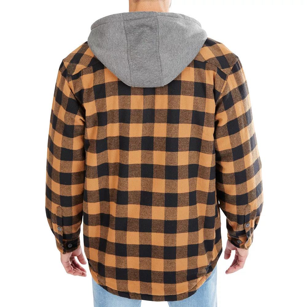 Men's Smith's Workwear Sherpa-Lined Hooded Flannel Shirt Jacket 11 Men's Smith's Workwear Sherpa-Lined Hooded Flannel Shirt Jacket - Image 9