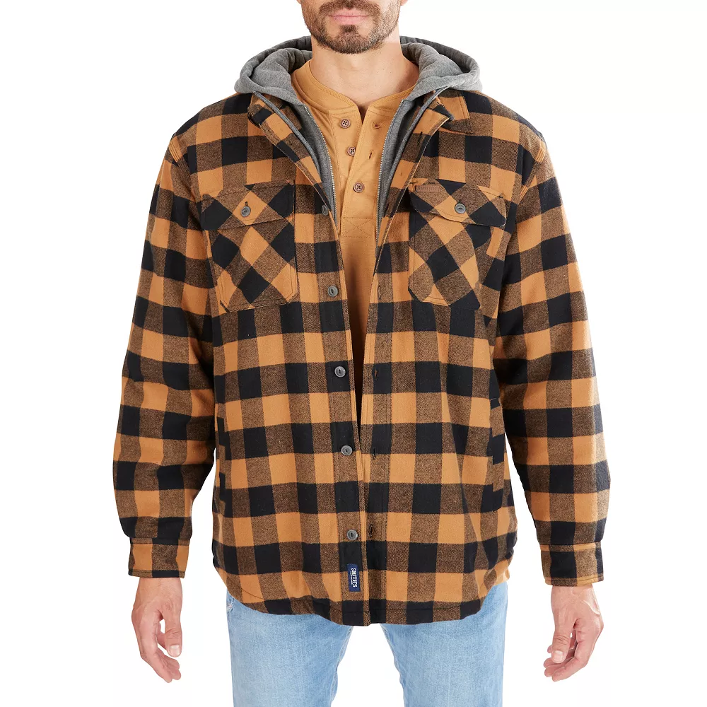 Men's Smith's Workwear Sherpa-Lined Hooded Flannel Shirt Jacket 5 Men's Smith's Workwear Sherpa-Lined Hooded Flannel Shirt Jacket - Image 3
