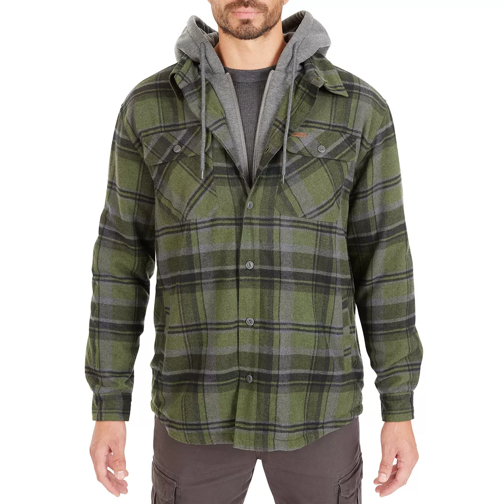 Men's Smith's Workwear Sherpa-Lined Hooded Flannel Shirt Jacket 6 Men's Smith's Workwear Sherpa-Lined Hooded Flannel Shirt Jacket - Image 4